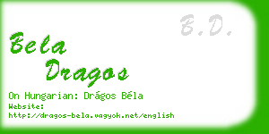 bela dragos business card